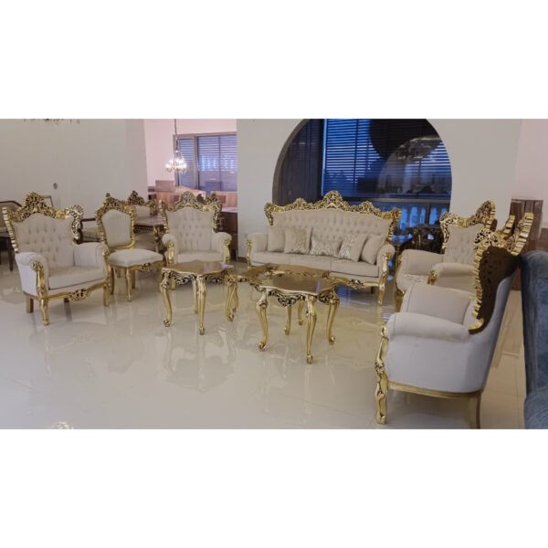 مبل استیل 9 نفره گلریز - ورق طلا