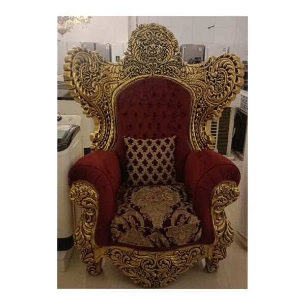 مبل تک گلریز ورق طلا - پارچه زرشکی