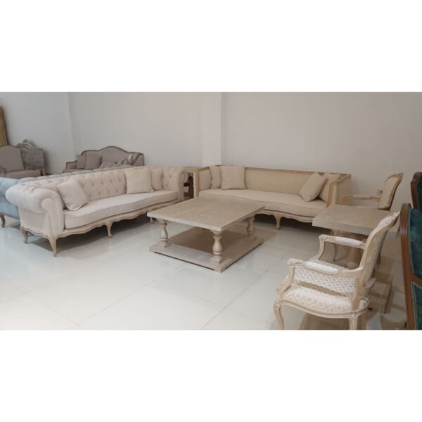 مبل استیل 9 نفره تاج صاف + چستر آلمانی پتینه