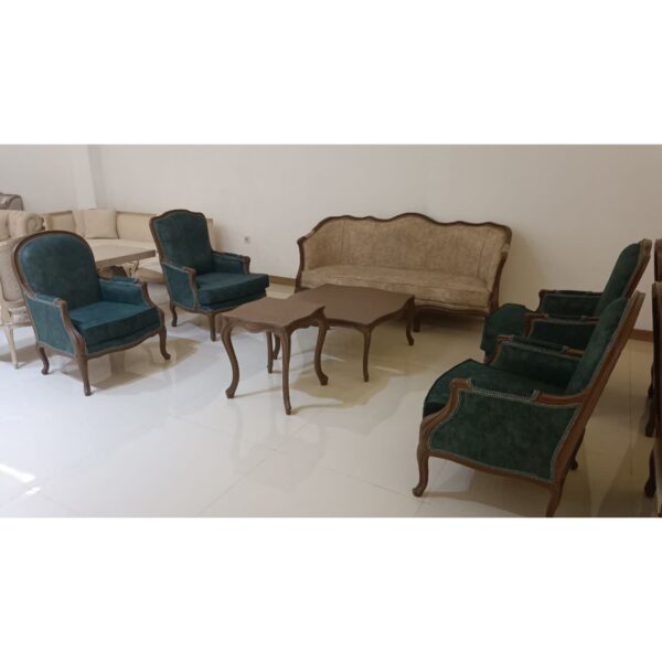 مبل استیل 7 نفره ابزاری گردویی