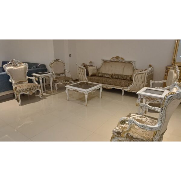 مبل استیل 8 نفره سلطنتی اتوبوسی + میز