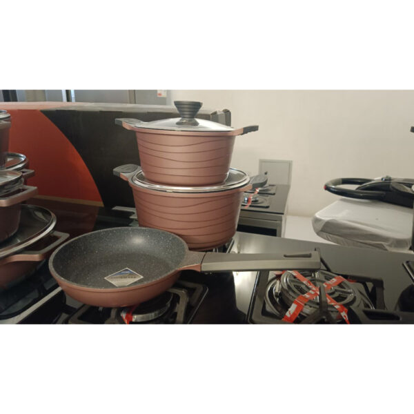 سرویس قابلمه 7 پارچه لایف مدل مارکو-رزگلد